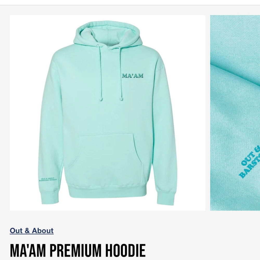 Ma’am mafia sweatshirt from Out and About Barstool podcast